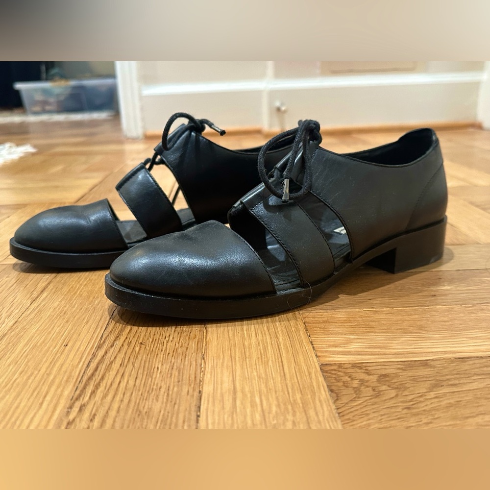 & Other Stories Black Cutout Oxford Shoes (EU 39)